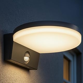 Outdoor Wall Light with Motion Detector Range 9m Warm White 3000K LED Outdoor 1300lm 15W Outdoor Lighting Terrace Garden Parking IP65