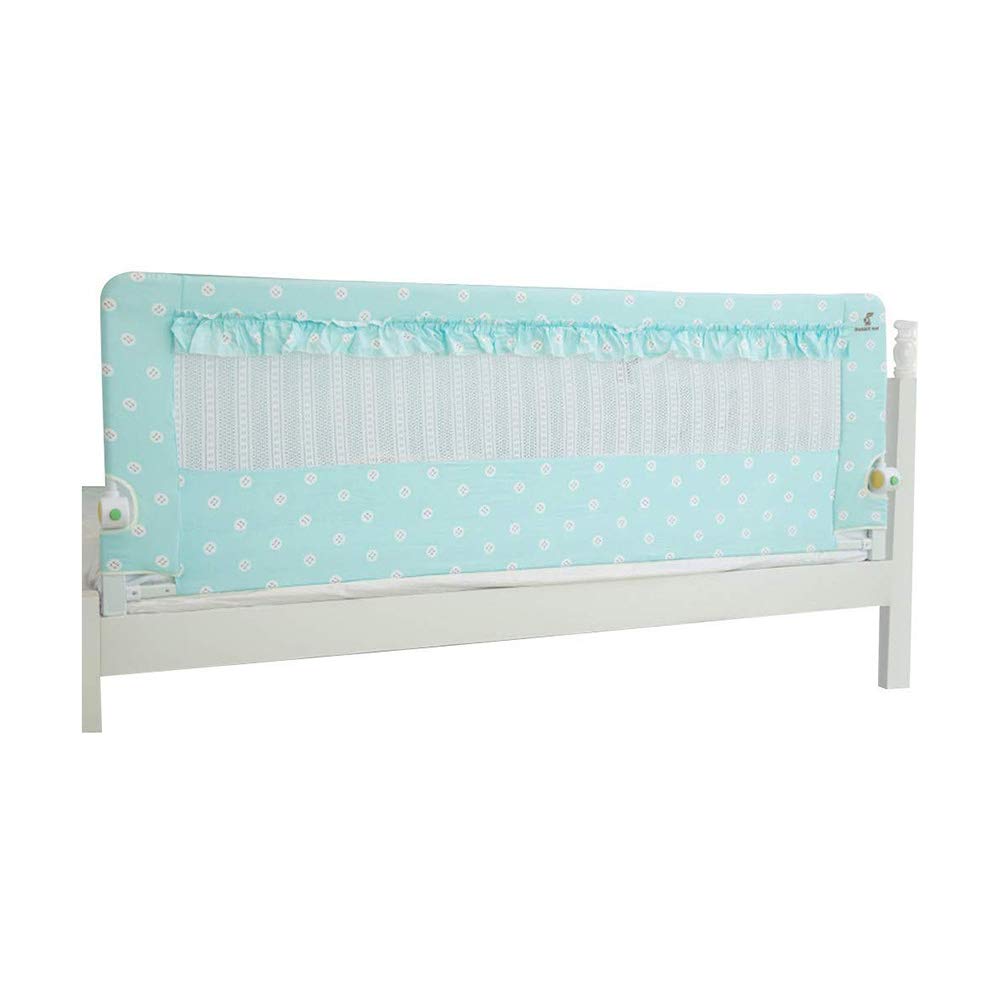 ZBBGTJK Safety Bed Fence, Portable Folding Anti-Falling Bedside Guardrail, Universal Cotton Baffle Railing,Blue,2m