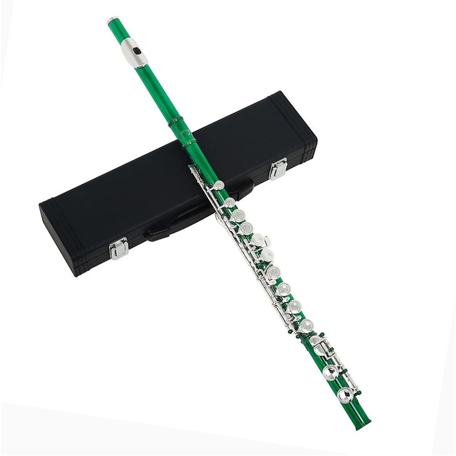 Flet Krzyżowy 16 Otworów Zamknięty Otwór Zielony Flet Poprzeczny C Tone Cupronickel Woodwind Musical