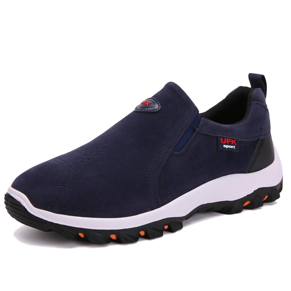LEADER SHOW Men's Lightweight Fashion Sneakers Outdoor Comfortable Slip On Casual Walking Shoes (8.5, Blue)