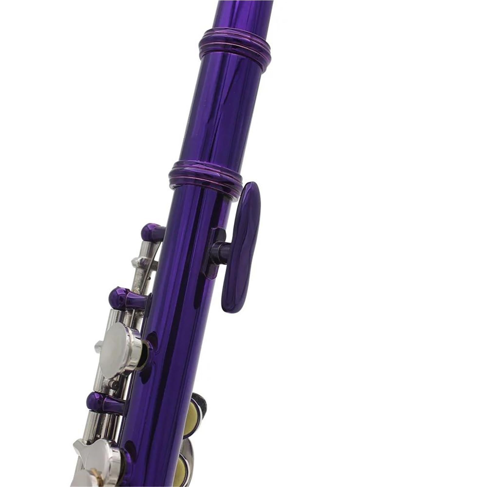Flet Poprzeczny Zestaw Korpusów Z Białej Miedzi Piccolo C 16 Otworami I Etui Professional Performance Plus E Key(PURPLE)