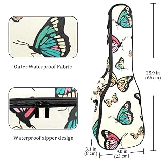 Housse pour ukulélé avec motif papillons de 10 mm d’épaisseur et rembourrage en éponge de 53,3 cm avec sangles réglables… - Les Beatles, Paul McCartney, John Lennon, RIngo Starr, George Harrison Housse pour ukulélé avec motif papillons de 10 mm d'épaisseur et rembourrage en éponge de 53,3 cm avec sangles réglables… – Image 4