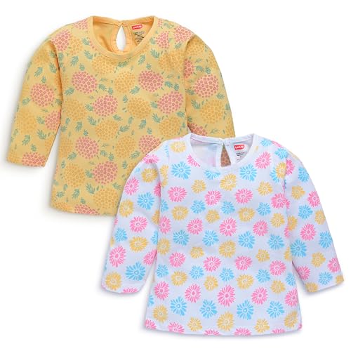 Image of LuvLap Baby Girls 100% Cotton Full Sleeve Girls Top, Pack of 02