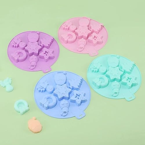 3D Christmas Silicone Cake Mold Santa Claus Xmas Tree Gingerbread Moldes De Silicona Reposteria Y Pasteleria Accesorios 4Pcs Set