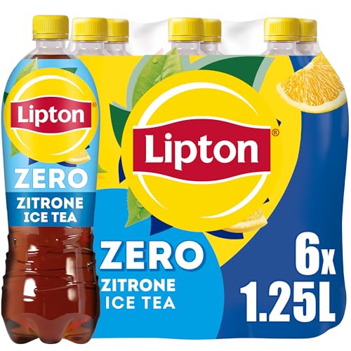 LIPTON ICE TEA Zero Lemon Zuckerfreier Eistee mit Zitronen Geschmack EINWEG (6 x 1.25 l)