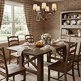 Garvee Wood Farmhouse Dining Table for 6-8, Heavy Duty Large Kitchen Table, 70.87' Long Rectangular Dining Room Tables with Strong Legs, Thickness Tabletop, for Big Family, Dinette, Walunt