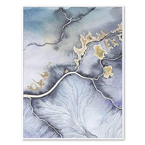 Affiche sur toile abstraite moderne de qualité supérieure texture aquarelle géométrique