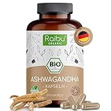 DOSIERUNG VON 2400MG PRO TAG - Bei 4 Ashwagandha Kapseln täglich wird eine Dosierung von 2400mg erreicht, mehr als bei den meisten anderen Herstellern. Jede Ashwagandha Kapsel enthält 600 mg reines Ashwagandha Wurzel Pulver (Withania Somnifera) in Bio Qualität.