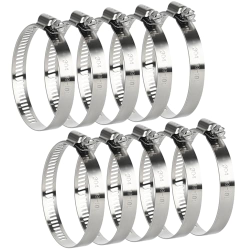 4 Inch Hose Clamp, 10 Pack Stainless Steel Hose...