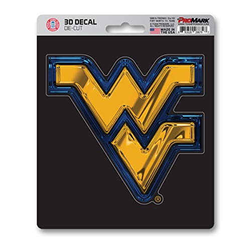 FANMATS 62846 West Virginia Mountaineers 3D Decal Sticker