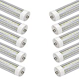 GOCuces 5ft T8 LED Lights Bulbs,45W 4500lm,5 Foot Equal to 57.8in,F60T12 75W Fluorescent Tubes Replacement T10 T12,Single Pin FA8,Dual-Ended Power,Ballast Bypass,White 6500K,Office,Shop,Pack of 10