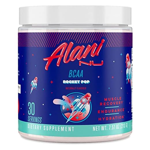 Alani Nu BCAA Branched Chain Essential Amino Acids Supplement Powder, Muscle Recovery Vitamins for Post-Workout, Rocket Pop, 30 Servings