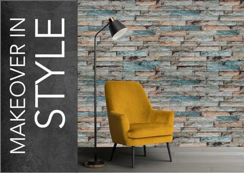 Image of REXOTEX Self-Adhesive Waterproof PE Foam 3D Wall Panels Wallpaper Sticker for Bathroom, Living Room, and Home Decoratio (70 x 77cm) (Pack of 50)