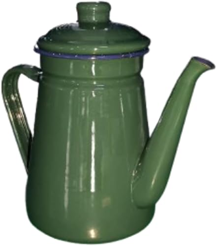 Generic Hervidor de agua esmaltado grueso con asa, duradero, hervidor de café de 1.1 L, tetera para estufa para exteriores, hogar, cocina, té, verde