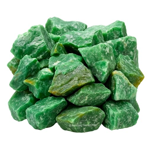 Image of Amazing Gemstone Dark Green Aventurine Raw Crystals and Healing Stones, Natural Rocks for Tumbling - DIY Raw Stones and Crystals, 2 Pieces
