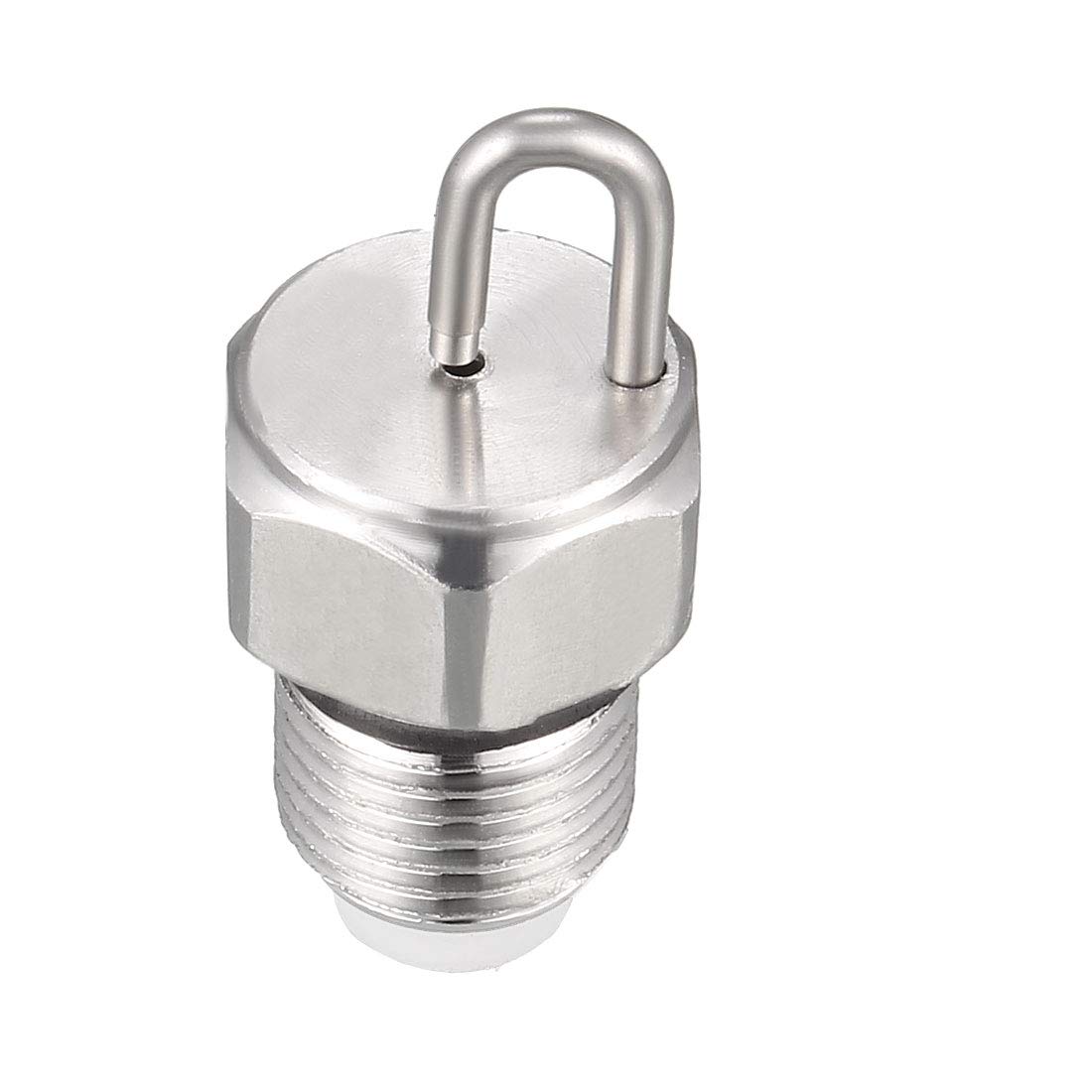 sourcing map Pin Misting Jet Nozzle, 1mm Orifice Spray Dia 304 Stainless Steel with Screen Cotton, 1/8BSPT Thread