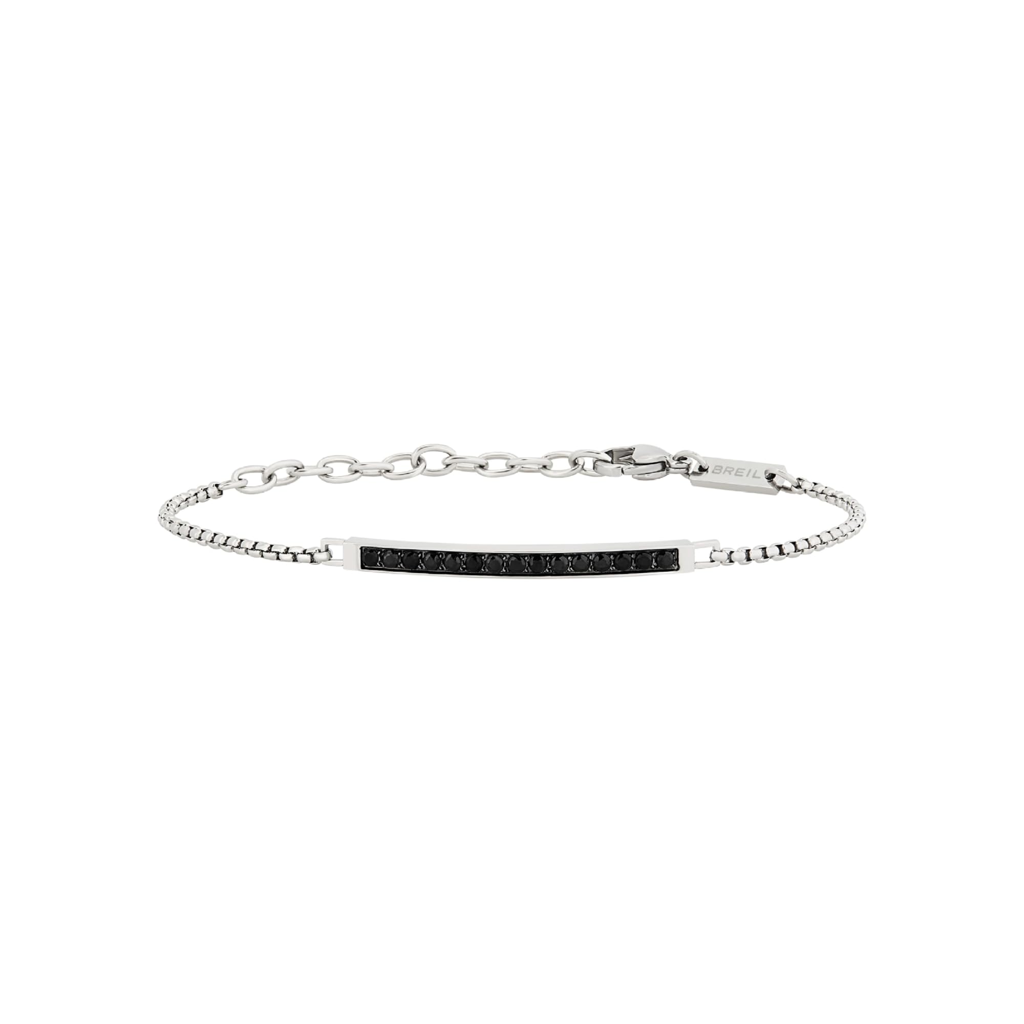 Breil Hatchet Jewel Light Row Collection Silver Plated Steel Bracelet Unique Size with Cubic Zirconia - TJ3361, Eine Grösse, Stainless Steel, Cubic Zirconia