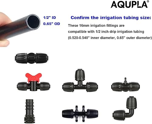 Miniatura 6 de Accesorios de riego por goteo de 12 pulgada, conectores en T de púas para Rain Bird, Orbita, tubo de riego por goteo, 10 unidades