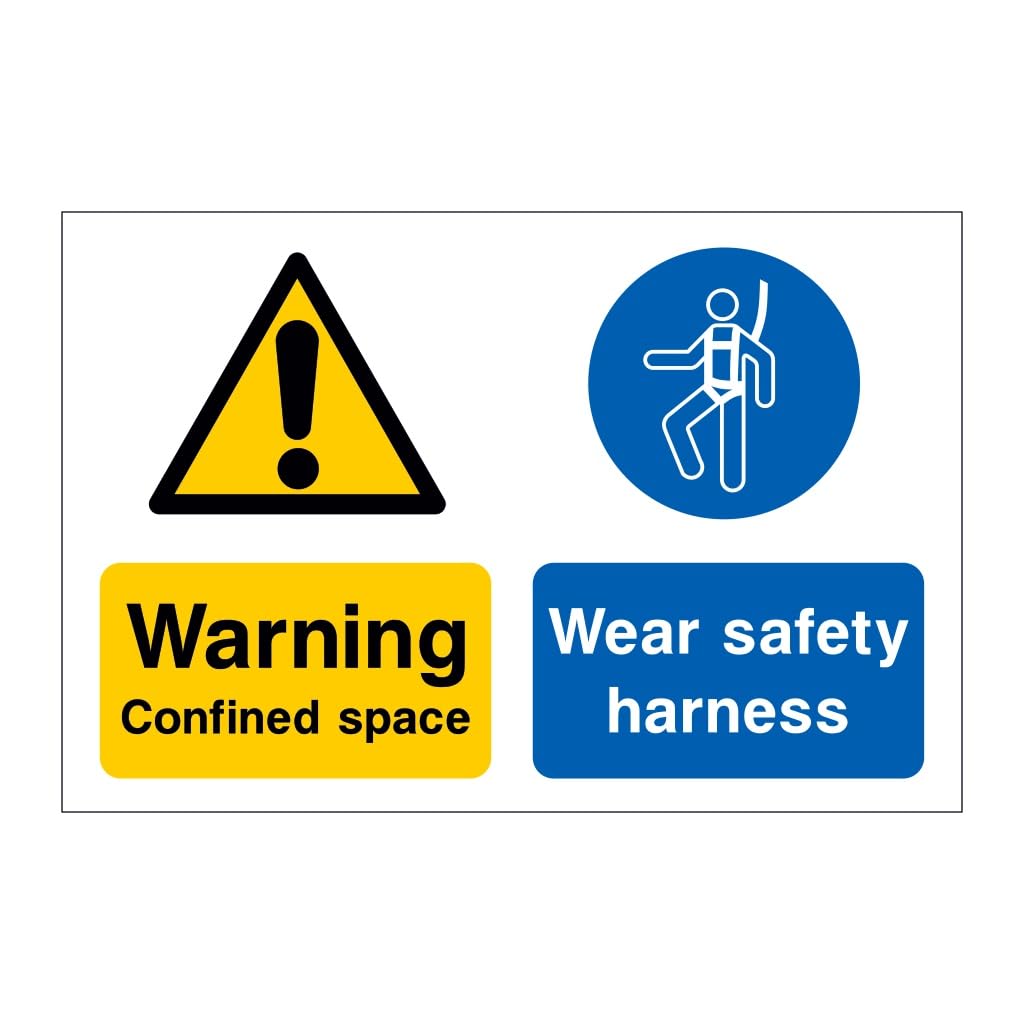 Warning confined space Wear safety harness sign 8x12 Metal Tin Sign Garage Man Cave Wall Decor