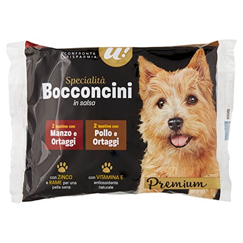 U! Confronta & Risparmia Buste Bocconcini In Salsa per Cani, Confezione de 4 x 100g