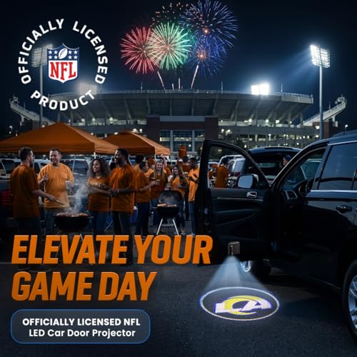 Image of LED Car Door Light - Officially Licensed NFL Wireless Projector - Show Your Team Pride - Battery Powered, Easy Install