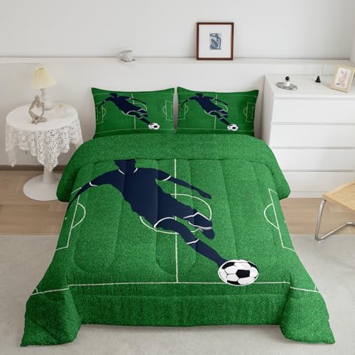 Image of Feelyou Football Comforter Set Full Size 3Pcs for Kids Boys Girls Teens