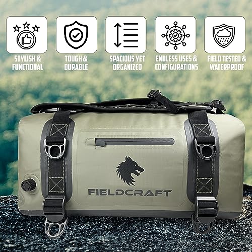 FIELDCRAFT SEA WOLF Waterproof Duffel Bag Inflatable Duffle Bag Backpack with Shoulder Straps for Outdoor Water Sports, Diving, Boating, Fishing, Kayaking, Camping, Hiking (Green, 60L)4