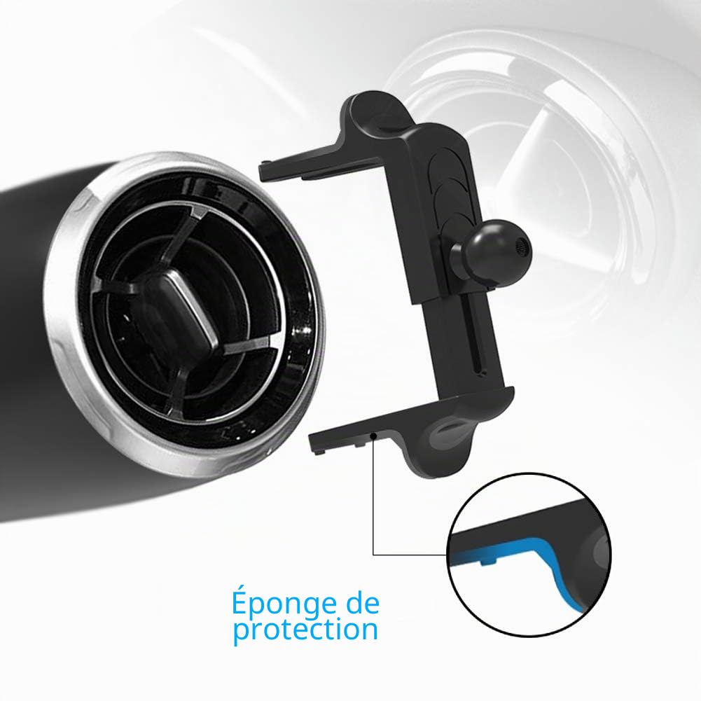 Support Téléphone de Voiture Ronde, Porte Telephone Ronde Voiture à Grille d'aération Facile Installer Stable Rotation 360°