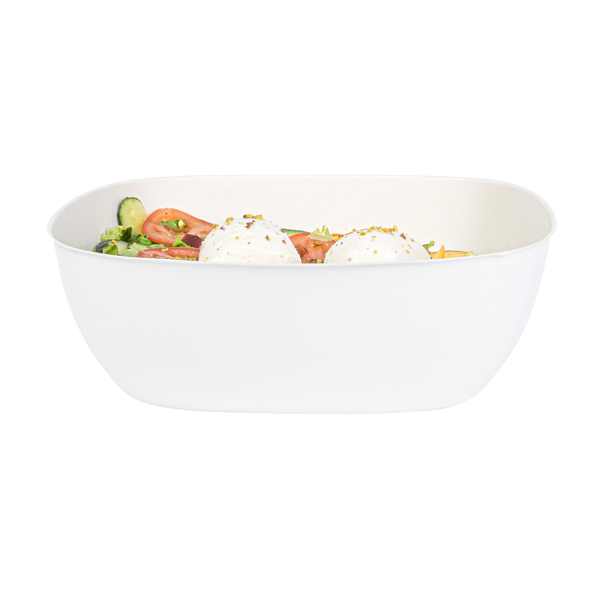 Restaurantware Pulp Safe Modular No PFAS añadido 5,386.4 g White Sugarcan/Bagasse Bowl – Home Compostable – 11 3/10.2 cm x 11 3/10.2 cm x 10.2 cm – Caja de 100 unidades