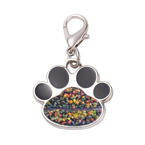 DIYthinker?Colorful Forestry Science Nature Scenery Pet Tag Keychain Dog Cat ID