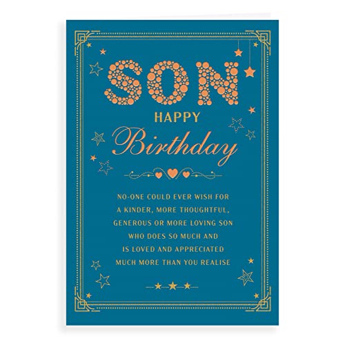 Piccadilly Greetings Regal Publishing Classic Birthday Card Son - 9 x 6 inches