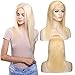 Produktbild TESS Lace Front Wig Blonde Echthaar Perücke Human Hair Blond Wigs 130% Density Remy Haare with Baby Hair #613 Glatt 30cm-130g