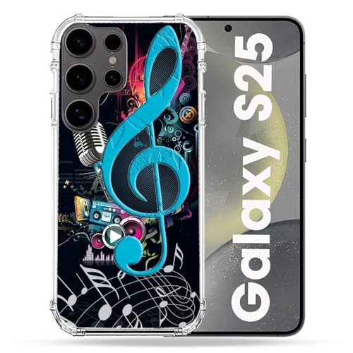 Coque Samsung S25 Cokitec Musique Cle Sol Bleu idéale pour mélomanes nomades