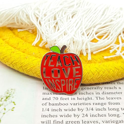 Image of Teach Love Inspire Enamel Pin - Fun Series | Premium Enamel Pin - Statement Lapel Pin - Plated Badge for Clothing, Bags, Hats, Jackets, and Lanyards