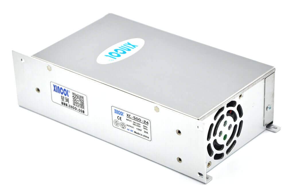 XINCOL AC na DC konwerter AC110 V/220 V na DC 24 V 20 A 500 W zasilacz transformator regulowany do taśmy LED, CCTV, kamery, projektu komputerowego itp.