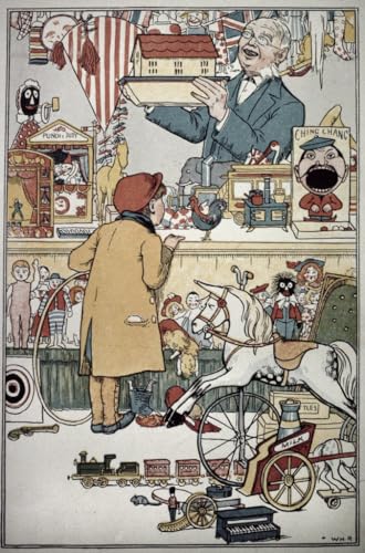 Affiche le magasin de jouets William Heath Robinson peinture d'art mural 60x90cm