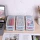 BTSKY 6 Pack stapelbar transparent Bleistift Box - Bürobedarf Lagerung Veranstalter Box, Pinsel Malerei Bleistifte Storage Box Aquarell Stift Container Zeichnung Werkzeuge, Blau Schnalle