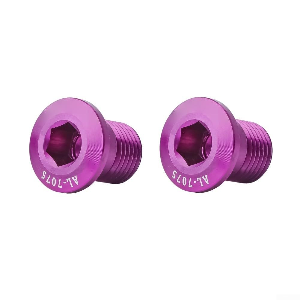 2 Pack M10 P1.0 Aluminium Alloy Bolts for Rear Derailleur Hanger and Chain Tensioner Mounting on Road MTB Bikes (Purple)