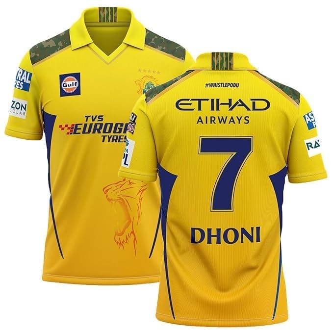 GenericSuper Kings Jersey MS DHONI Chennai Cricket CSK Team 2024 Jersey for Boys & Men