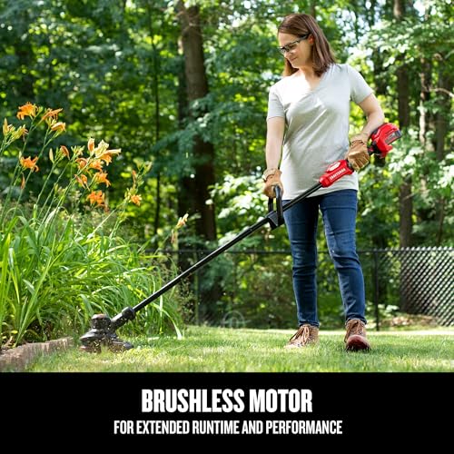Image of CRAFTSMAN V20 RP Cordless String Trimmer and Lawn Edger Kit, Weed Wacker, Extended Run Time, Brushless High-Output Motor, 13 Inch Deck, 5.0Ah Battery & Charger Included (CMCST930P1)