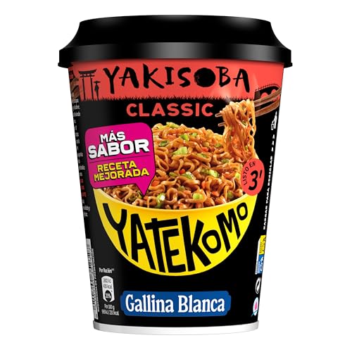 GALLINA BLANCA Fideos Orientales YAKISOBA Classic | Preparado de Noodles Orientales. Receta Japonesa con Verduras y Salsa Oriental. Fácil y Rápido: Listo en 3 Minutos - Sobre de 93g, 1 ración