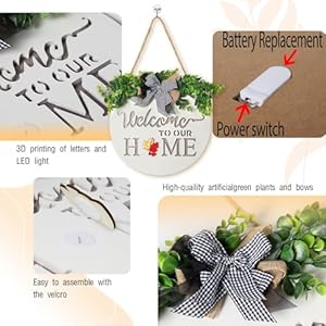 MIPON Welcome Sign for Front Door, Wall, or Porch Decor - Interchangeable Seasonal 17 Changeable Icons for All Seasons & Holidays (Spring, Summer, Fall, Winter, Easter, Christmas) - White MIPON Welcome Sign for Front Door Wall or Porch Decor Interchangeable Seasonal 17 Changeable Icons for All Seasons Holidays Spring Summer Fall Winter Easter Christmas White