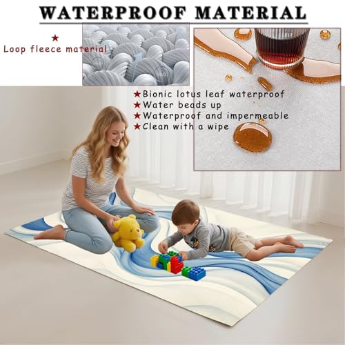 Petit carpet de salon design abstrait 50x80 cm moderne lavable en machine