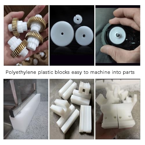 Image of 1 Pcs HDPE Plastic Sheet 1 inch Thick,Size 1 inch x 6 inch x 12 inch,High-Density Polyethylene(HDPE) Plastic Block for Machining,Home Improvements,DIY Projects (White)