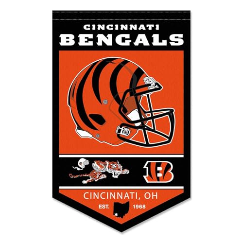 Fanion de Cincinnati Bengals Heritage History Banner : décoration murale vintage NFL