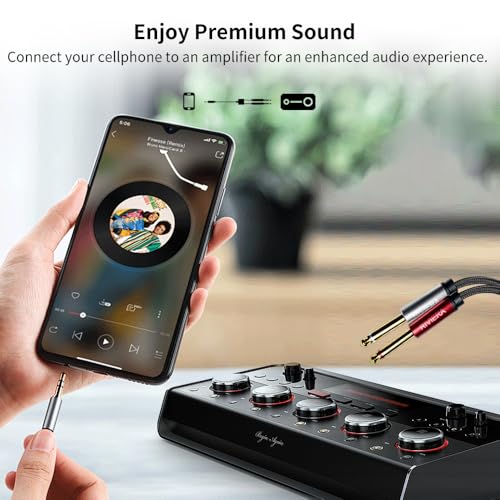 Cable de audio 3.5mm a dual 6.35mm 6 m miniatura 4