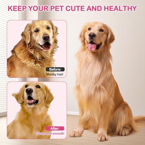 Image of Pet Steam Brush for Dog & Cat,3-in-1 Spray Hair Removal Comb,Pet Steam Groomer Comb,Water Brush for Long & Short Haired Pets,Massage, Cleaning, Multifunctional Hair Removal Comb for Cats Dogs (Pink)