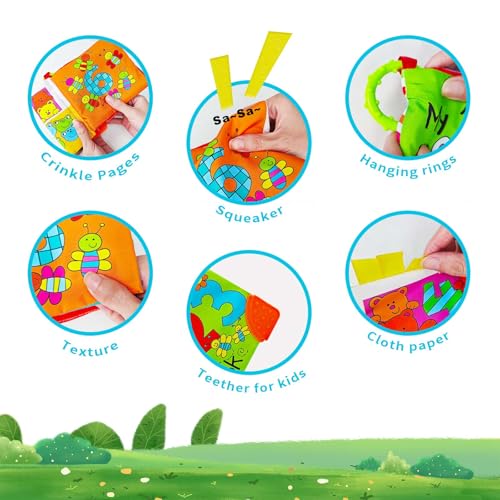 Image of 123 Book,Baby Soft Books Toys, Feel Crinkle Cloth Book for Infant Baby 0-3-6-12 Months