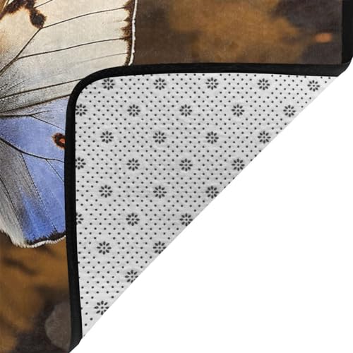 Tapis de sol marron avec papillon idéal pour cuisine et buanderie