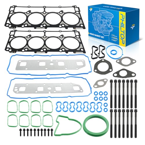 Image of PHILTOP HS26284PT-1 Head Gasket Set Fit for Dodge Ram 1500 2500 2003-2008, for Chrysler 300 2005-2008, Charger 2006-2008, Durango Magnum Aspen, Jeep Grand Cherokee, for 5.7L Engine Head Gasket Kit